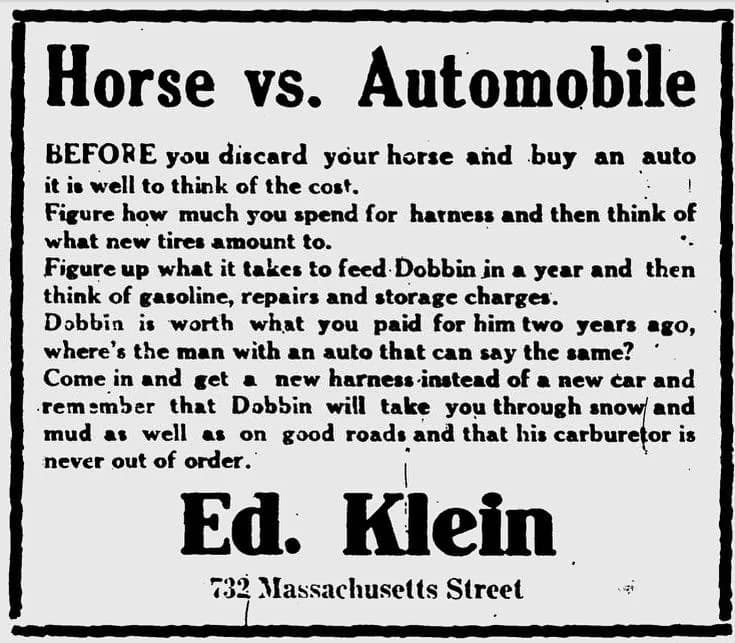 Horse sellers and early automobiles